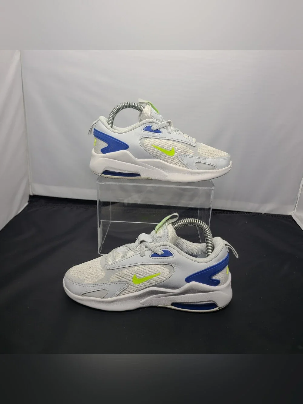 Nike Air Max Bolt 'Pure Platinum Royal Volt' kids size 1Y
